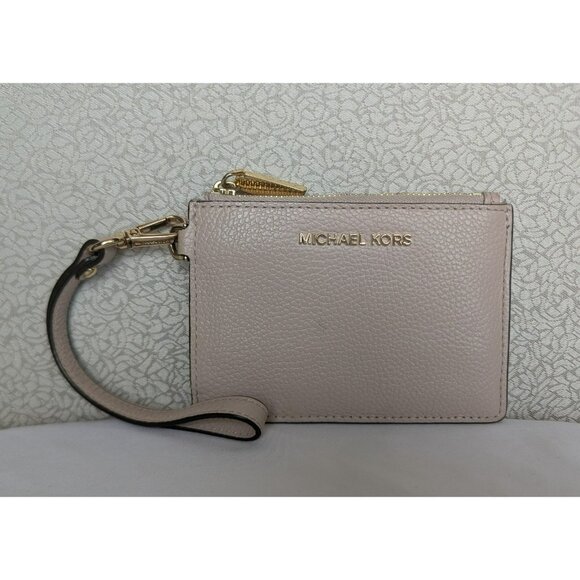 Michael Kors Leather Coin Purse Wristlet With Internal Keychain Pink Gold $78 - Picture 2 of 12